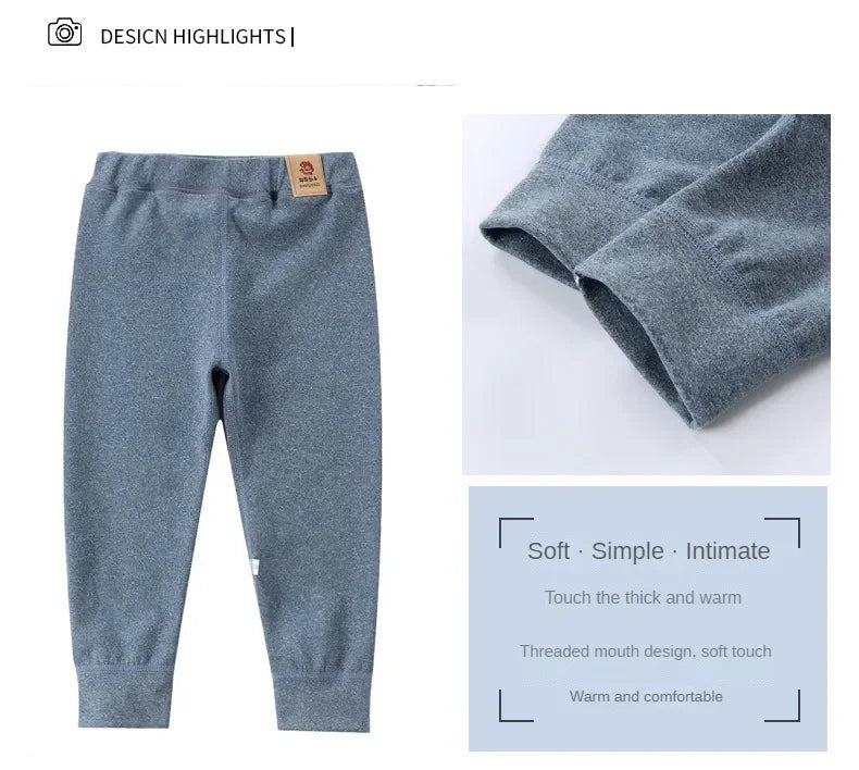 Big Size Children's Fleece Warm Render Pants For Boys Girls Winter Velvet Leggings Kids Baby Base Pants Thickened Long Johns