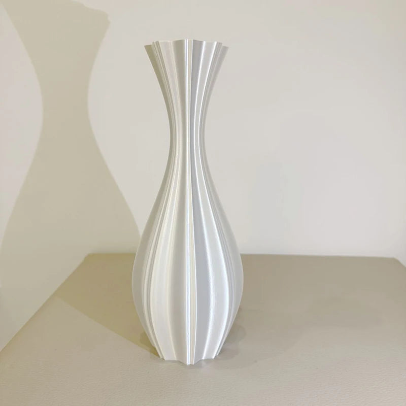 New Modern Style 3D Printed Flower Vase Swirl Pattern Aesthetic Floral Display for Living Room Desktop Decor
