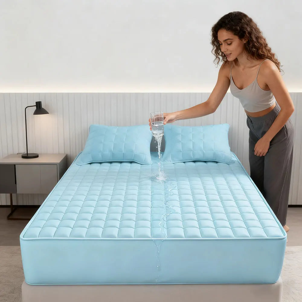 1pc Soft And Comfortable 100% Waterproof Mattress Protector, All-Season Cooling Breathable Noiseless Mattress Pad Cover, Thicken