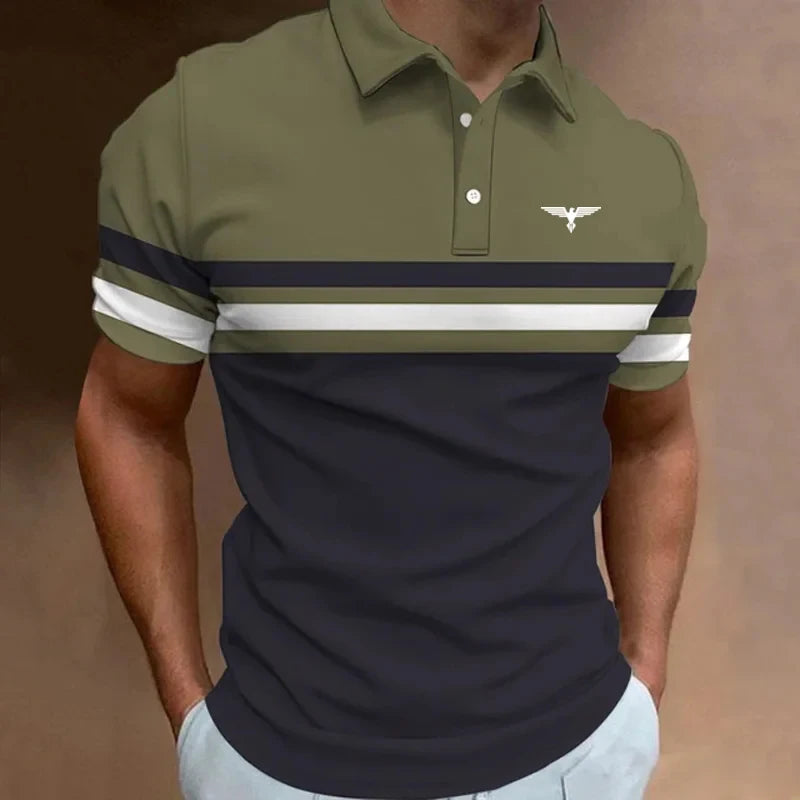 New Summer Men Short Sleeve Polo Shirt Casual Fashion Men Lapel T Shirt  Men Clothing