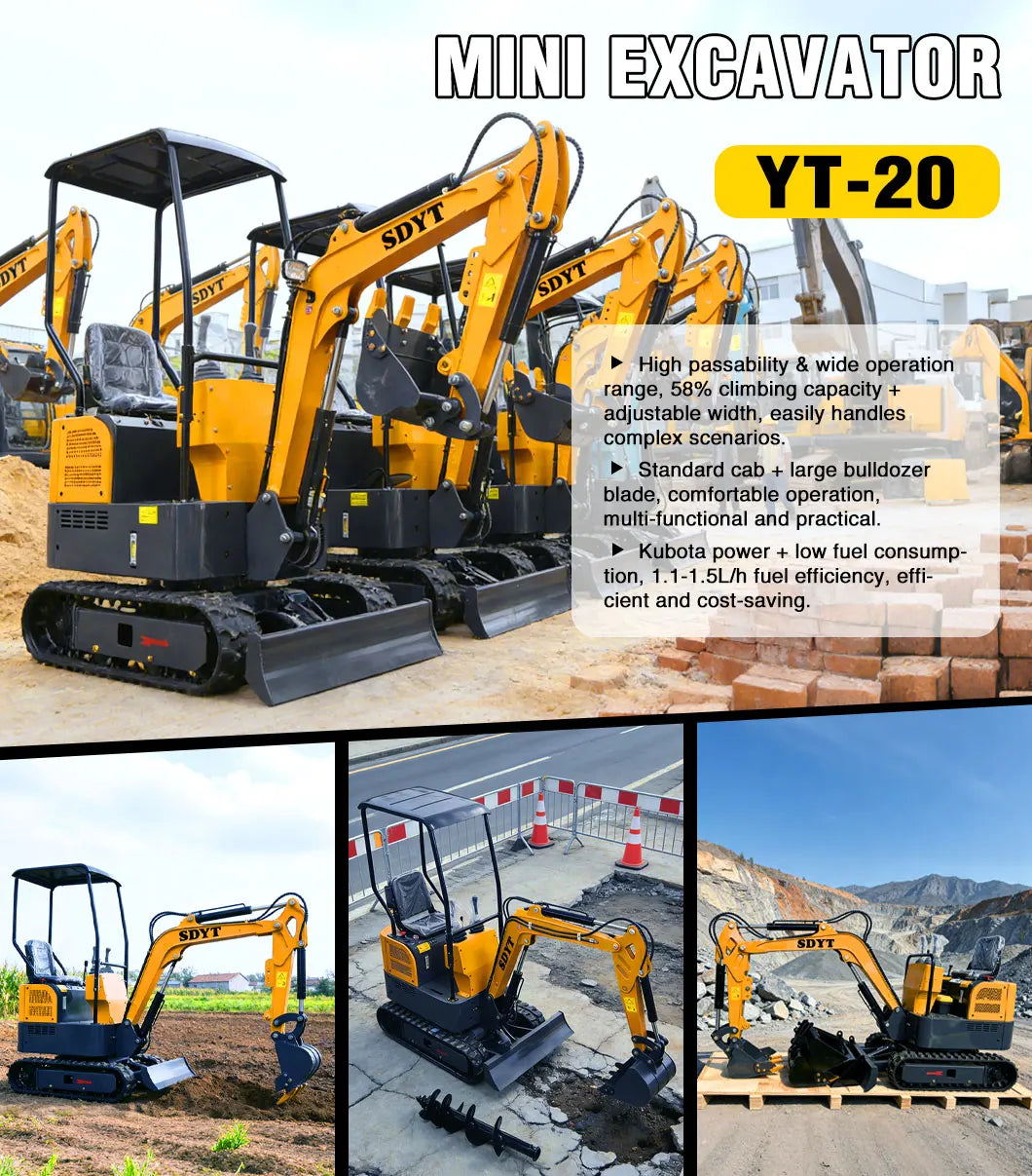 2026 Mini Excavator 2.0 Ton Euro 5 Kubota Engine Multi-Function Compact Digger For Farm Garden & Small Engineering Customized