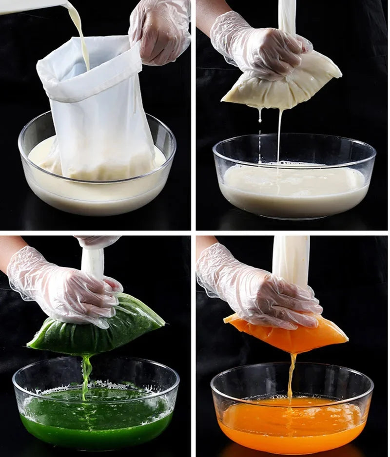 Food Grade Soy Milk Wine Nylon Filter Bag Net 100 Mesh Tea Beer Coffee Oil Reusable Filter Fabric Bags Kitchen Filter Fabric Bag