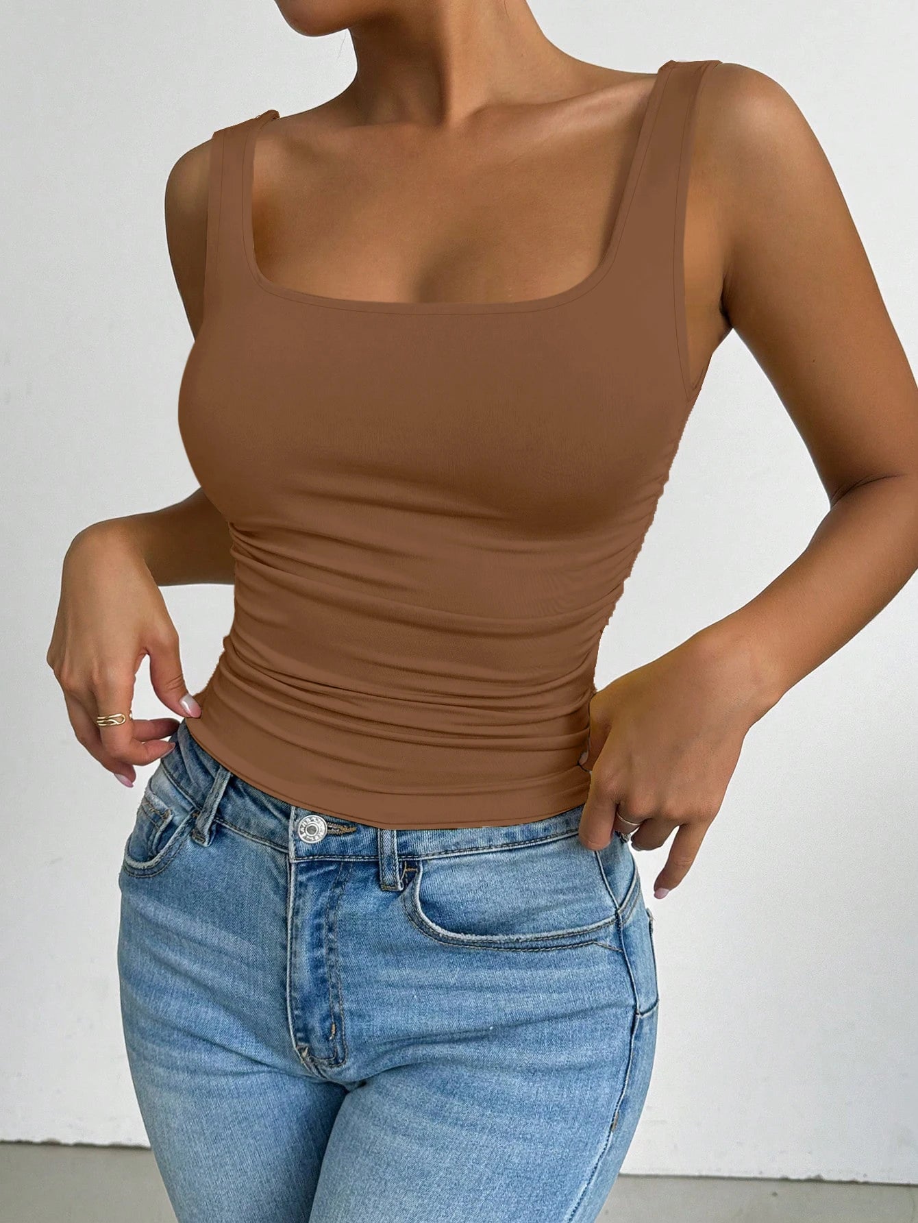 New Fashion Women's Slim Fit Versatile Solid Color Vest