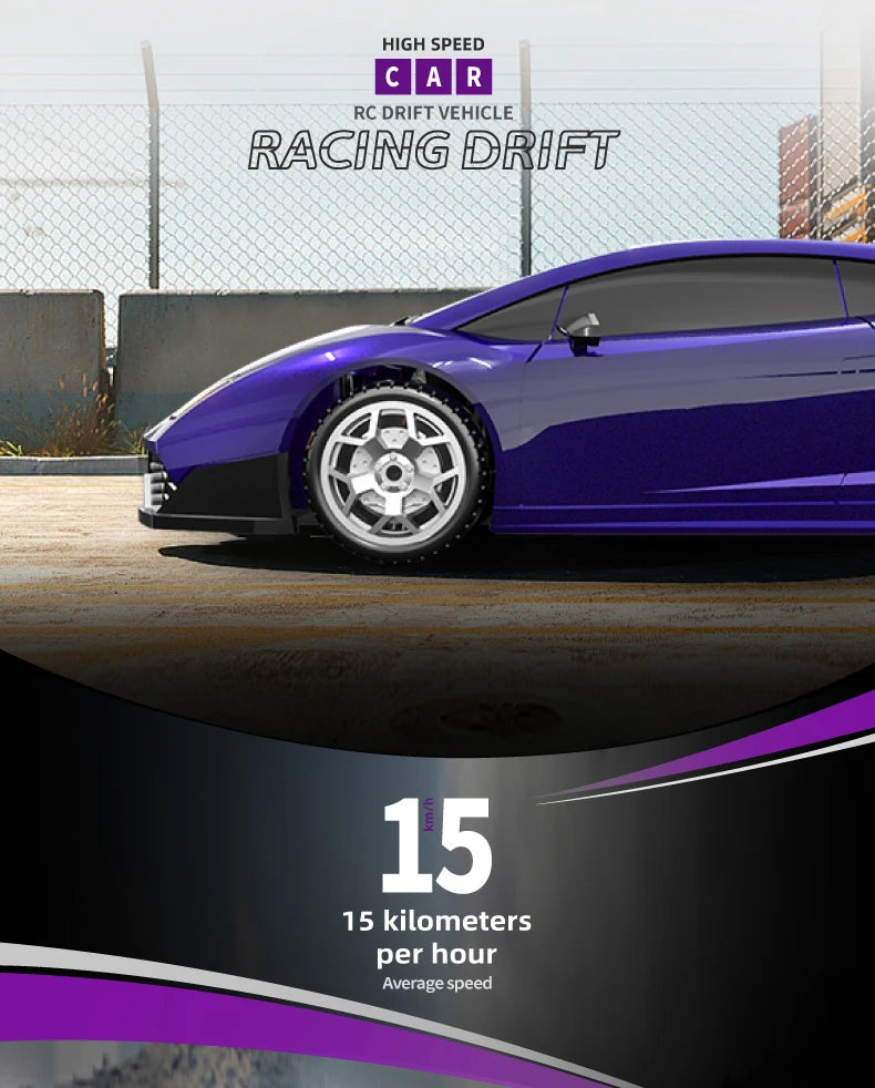 Model 2198: 1:43 Scale 4WD Remote Control Drift Toy Car with Smooth Handling and Realistic Drifting Effects