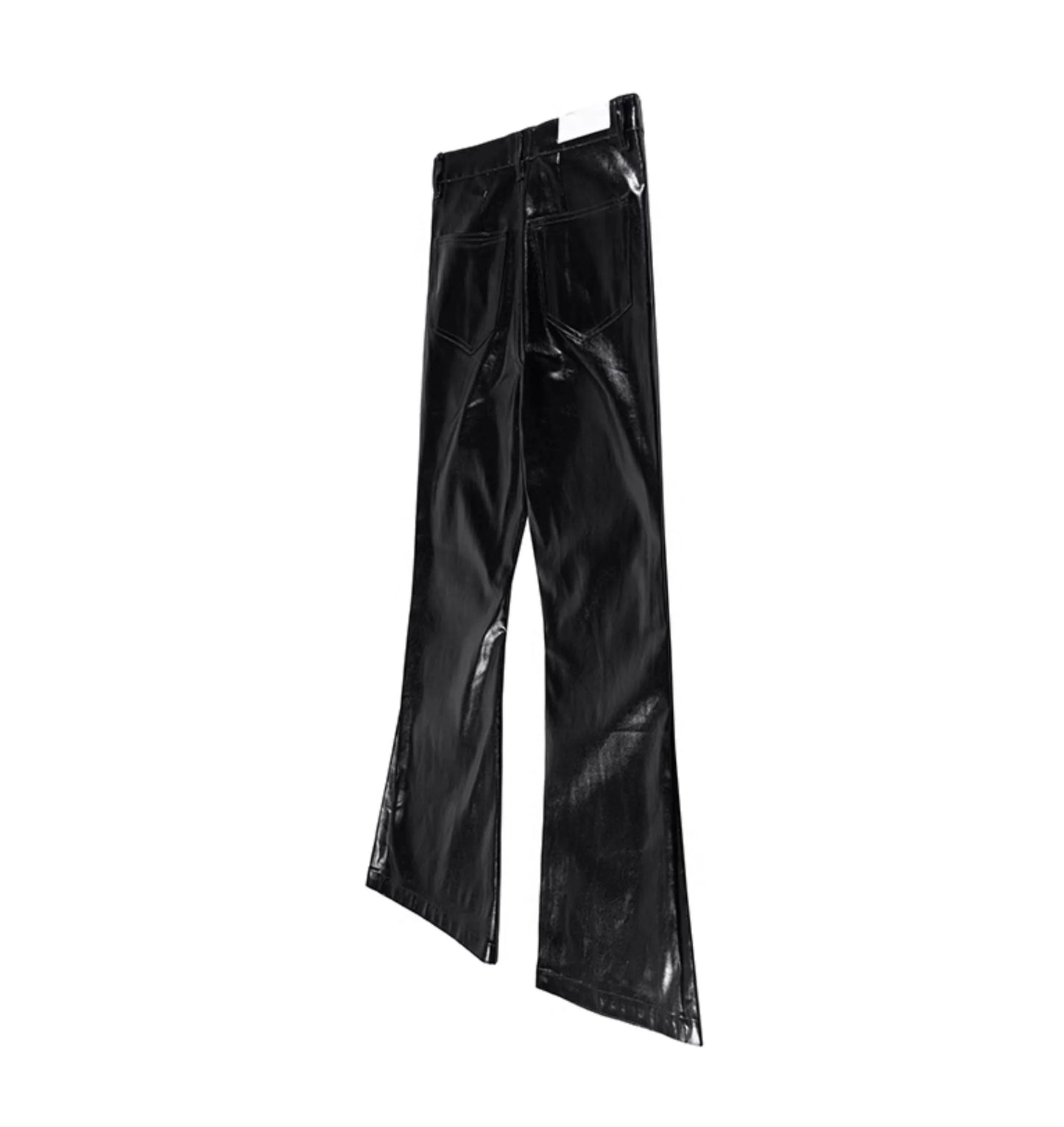 PFNW New Spring Men's Jeans Loose Wide Leg Coating Glossy Patent Leather Straight Male Denim Pants Niche Style 2025 12C509