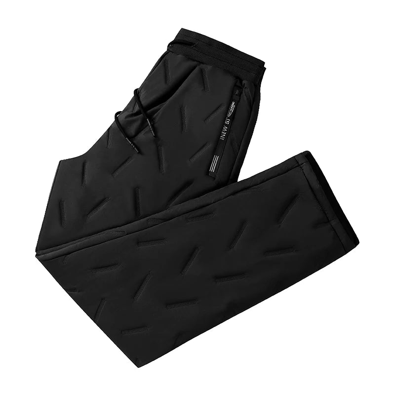 Men Winter Casual Pants 2024 New Thick Lambswool Windbreak Warm Pant Men Fashion Joggers Fleece-Lined Trousers Men Plus Size 8XL