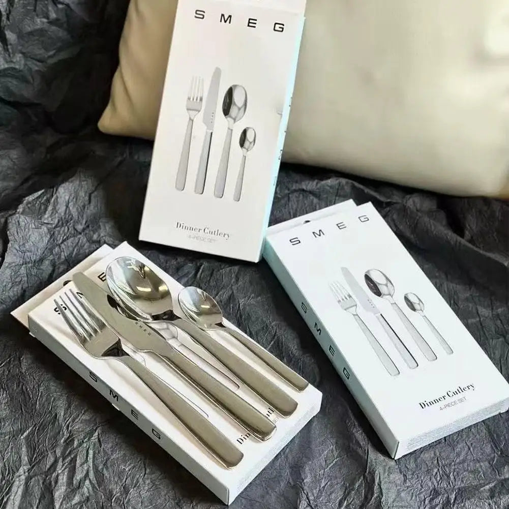 4pcs Italian High Quality Stainless Steel Fork Spoon Knife Set Western Tableware Dessert Spoon Polishing Cutlery Kitchen Gifts