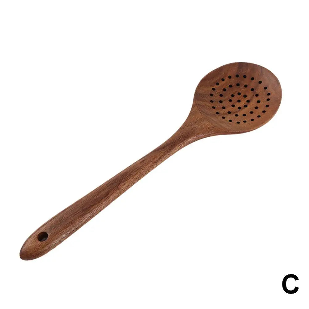 Wooden Spoons for Cooking, Acacia Wood Cooking Utensils Set Wooden Kitchen Tools Spoon Rest Nonstick Cookware Kit Safe