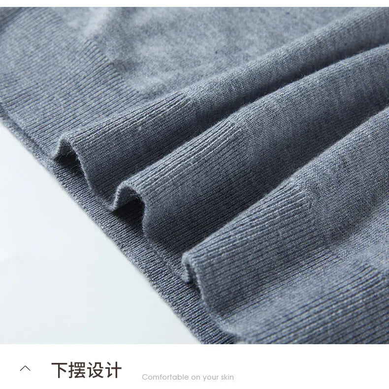 Men's Fine Wool Sweater Polo Collar Pullover Spring Autumn New Cashmere Knitwear Smart Casual Loose Men's Shirts Warm Soft Tops