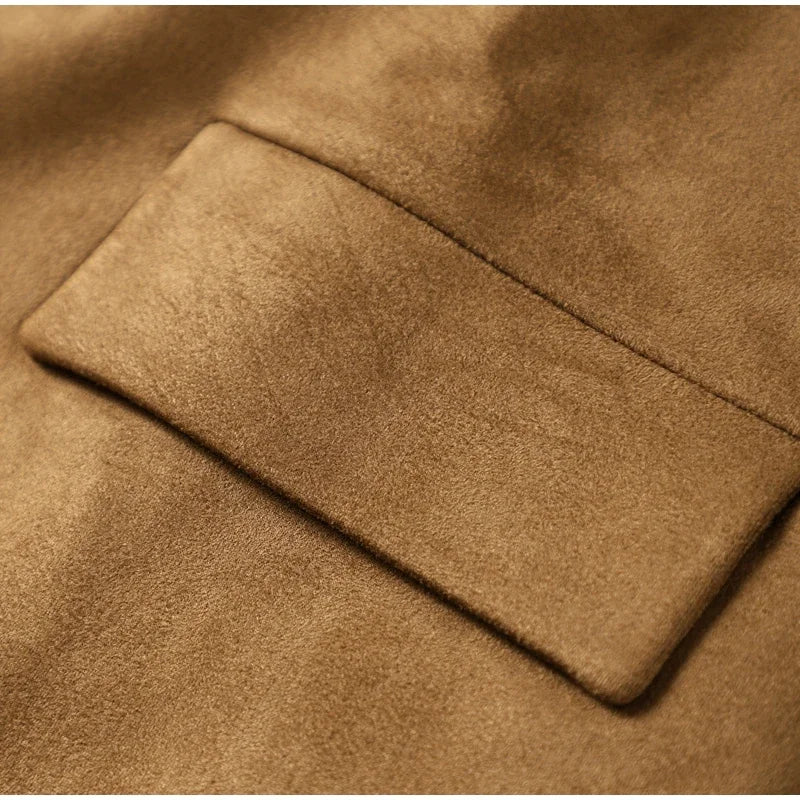 Boyfriend Brown Coat For Women Spring Turndown Collar Long Sleeve Female Jacket 2025 Fashion Loose Single-breasted Lady Coats