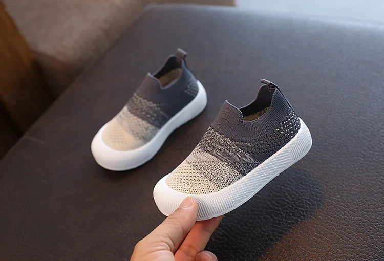 Size 20-31 Children Shoes Spring Autumn Kids Sneakers Soft Breathable Mesh Boys Slip-on Shoes Patchwork Color Girls Shoes