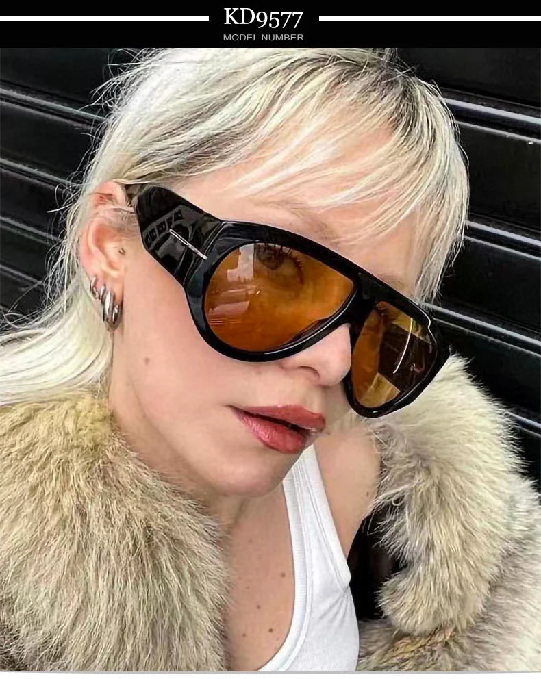 2025 Oversized Pilot Sunglasses for Women Men UV Protection Stylish Eyewear Thick Frame Unique Luxury Designer Sun Glasses Shade