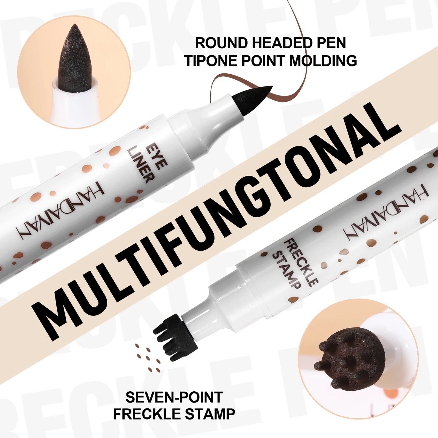 Double Head Concealer Pen Waterproof Long Lasting Freckle Stamp Eyeliner Quick Dry Natural Cover Pencil Life Like Makeup