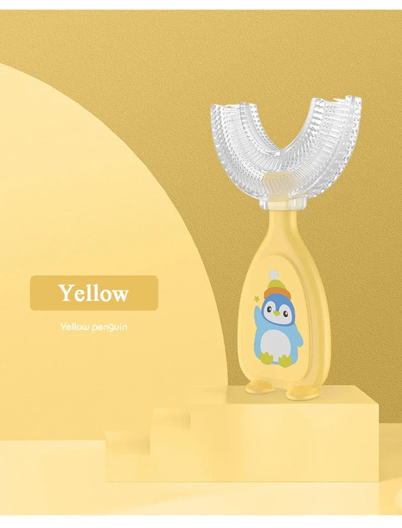 360 Degree U-Shaped Kids Toothbrush Soft Silicone Bristles Waterproof Oral Care Teeth Whitening Children's Health Brush