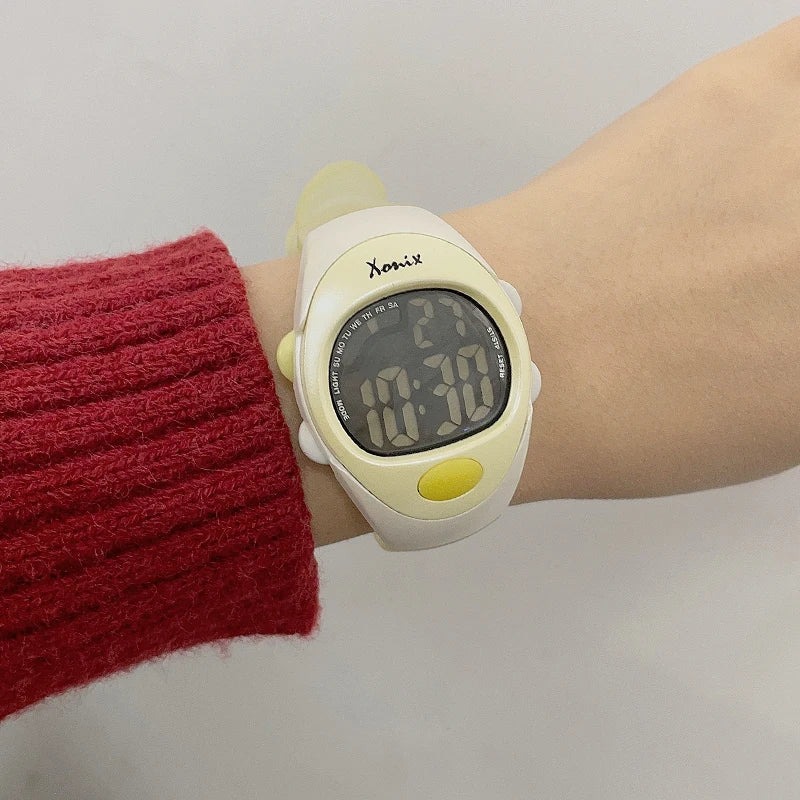XONIX Woman Student Multi-function Waterproof 100m Sports Swim Dive Alarm Stopwatch Luminous Electric Watch LJ