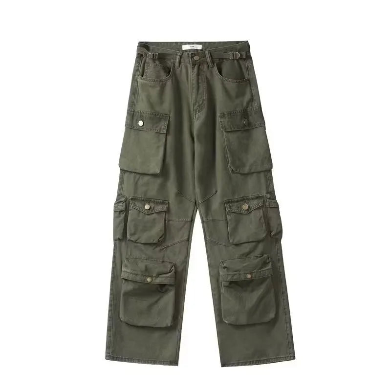TARUXY Multiple Pockets Cargo Pants For Women Loose High Waist Fashion Sweatpants Women's Baggy Streetwear Pant Woman Trousers