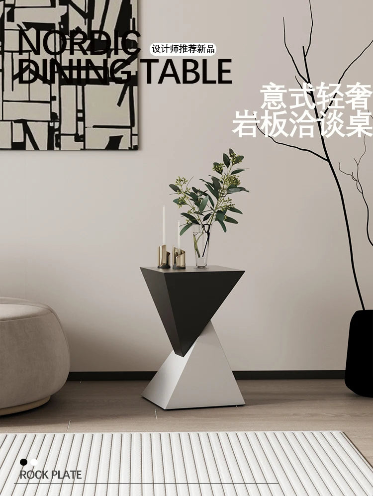 Metal Luxury Sofa Side Table  Minimalist Bedroom Nightstand  Stain-Resistant Geometric Tea Table  Modern Corner Stand