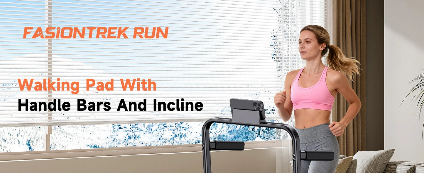 Incline Walking Pad Treadmill for Home Small,2.5 HP Quiet Under Desk Treadmill with 300lbs Capacity,