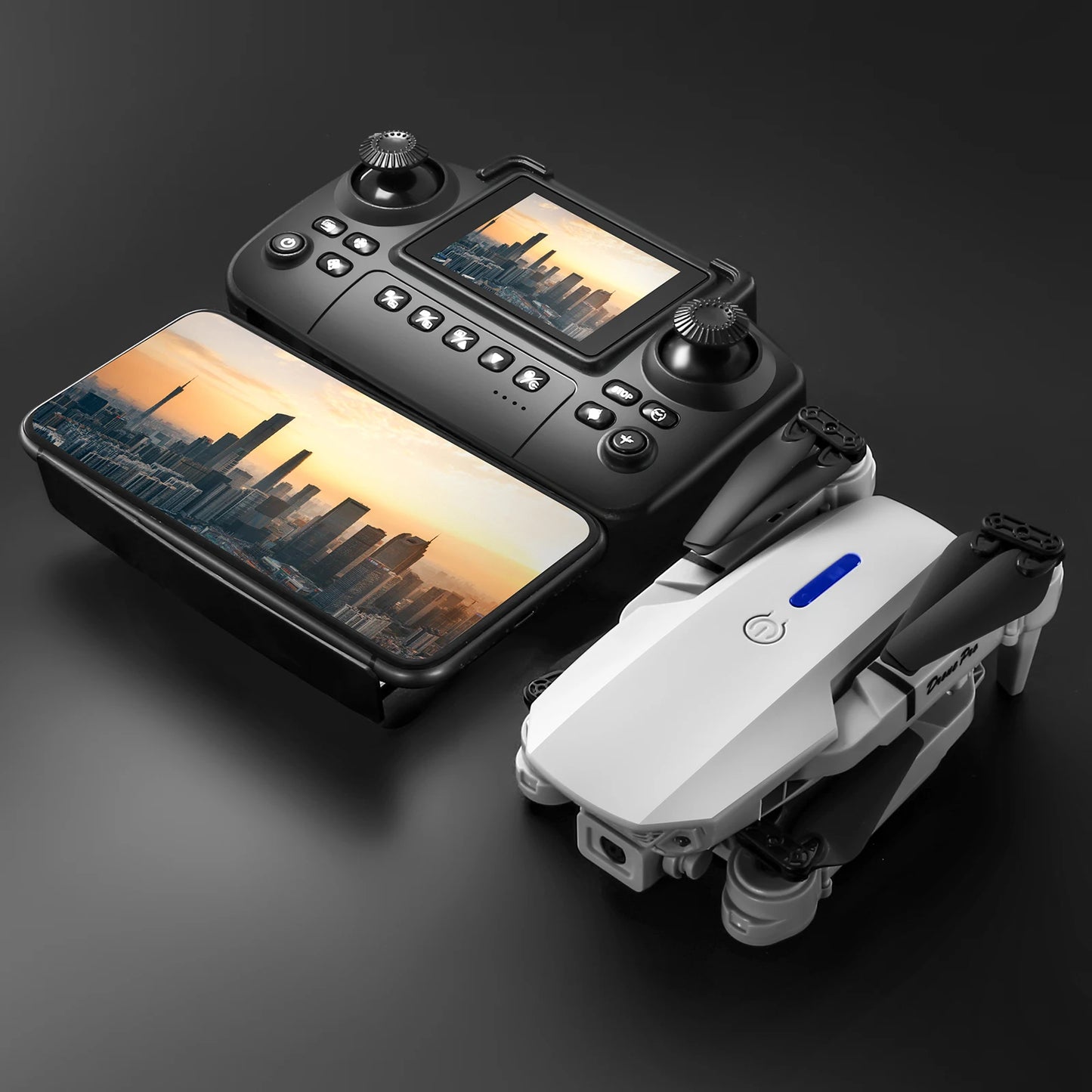 Newest E88 E99D Screen-controlled Lighting Mini Drone 4K 2 Camera Optical Flow Remote Control Aircraft Mavic Air 2
