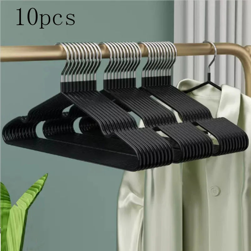 10pcs Non-Slip Coated Metal Suit Coat Hangers Heavy Duty Clothes Hangers Metal Shirt Jacket Hanger with Round Notches for Dress