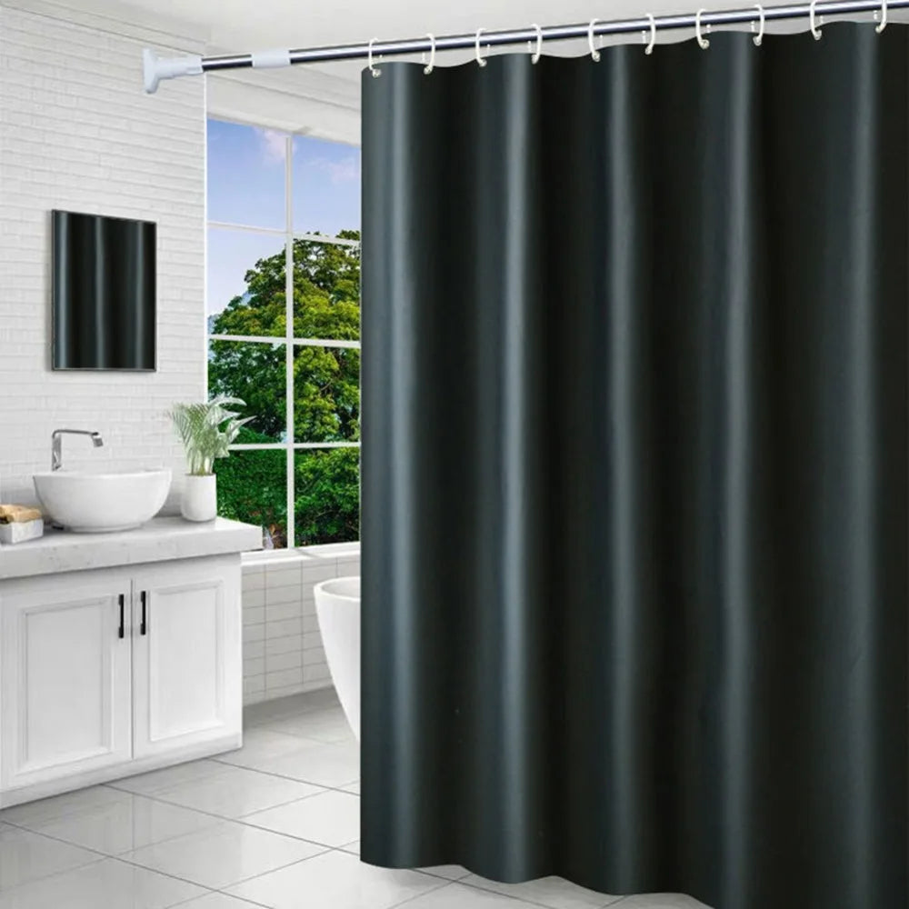 Bathroom Shower Curtain PEVA Waterproof Bathtub Bathing Curtains Easy Clean and Wipe Mildew Proof Shower Curtains with Hooks