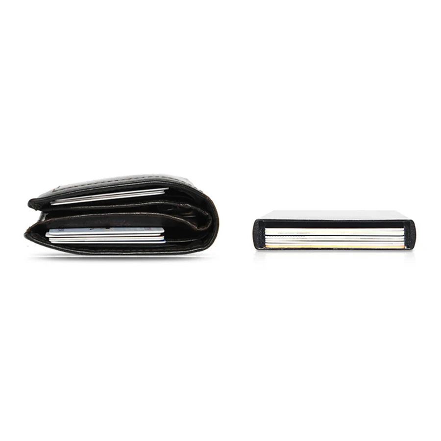 Rfid Smart Wallet Card Holder Metal Thin Slim Men Women Wallets Pop Up Minimalist Wallet Small Black Purse Vallet Walets for Men
