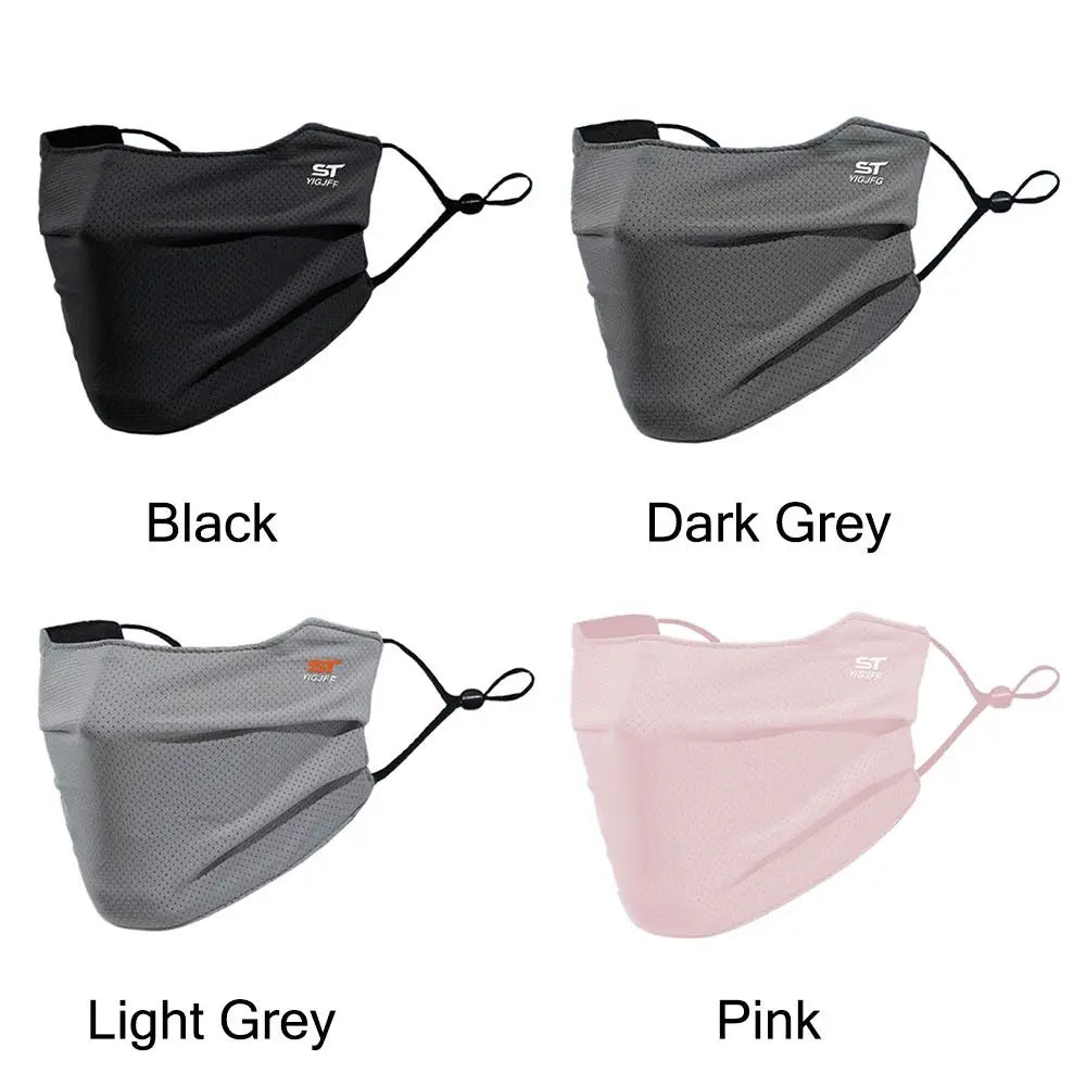 Breathable Ice Silk Face Cover UV Face Shield Washable Reusable Sun Protection Face Mask for Motorcycle Running Riding Exercise