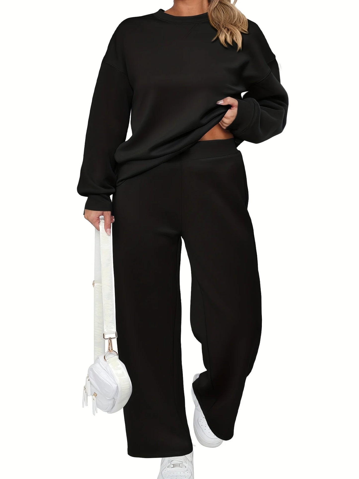 In autumn and winter 2024, popular women's plus-size casual commuting style straight pants with British fashion design.