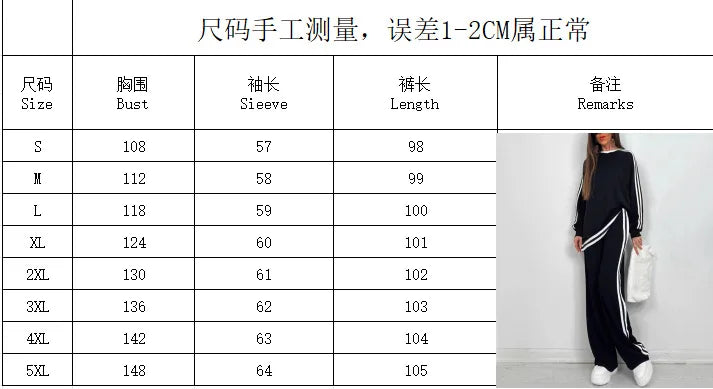 2025 Women's Sweat Suit Spring Autumn New Leisure Clothing Fashion Elegant Tops T-shirt Pants 2 Two Piece Set For Women