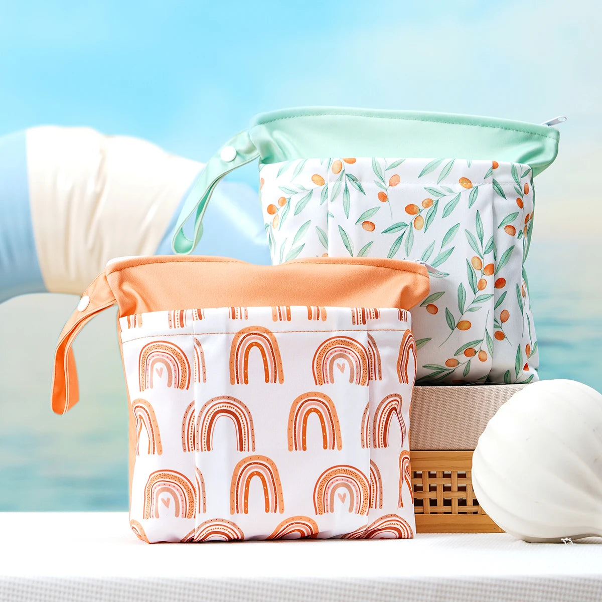Elinfant Applicable to 14+ Age Group-2PCS Wet Dry Bag,Storage Bag For Gym,Beach,Pool,Laundry Nappy Bag,Diaper Bags
