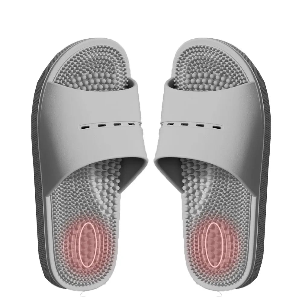 Casual Solid Color Massage Slippers PVC Non-slip Foot Acupressure Slippers Couple Slippers for Women Men