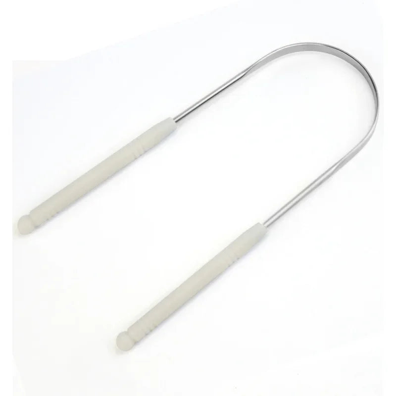 New Stainless Steel Tongue Scraper Fresh Breath Cleaning Coated Tongue Toothbrush Oral Hygiene U-shaped Metal Tongue Scraper