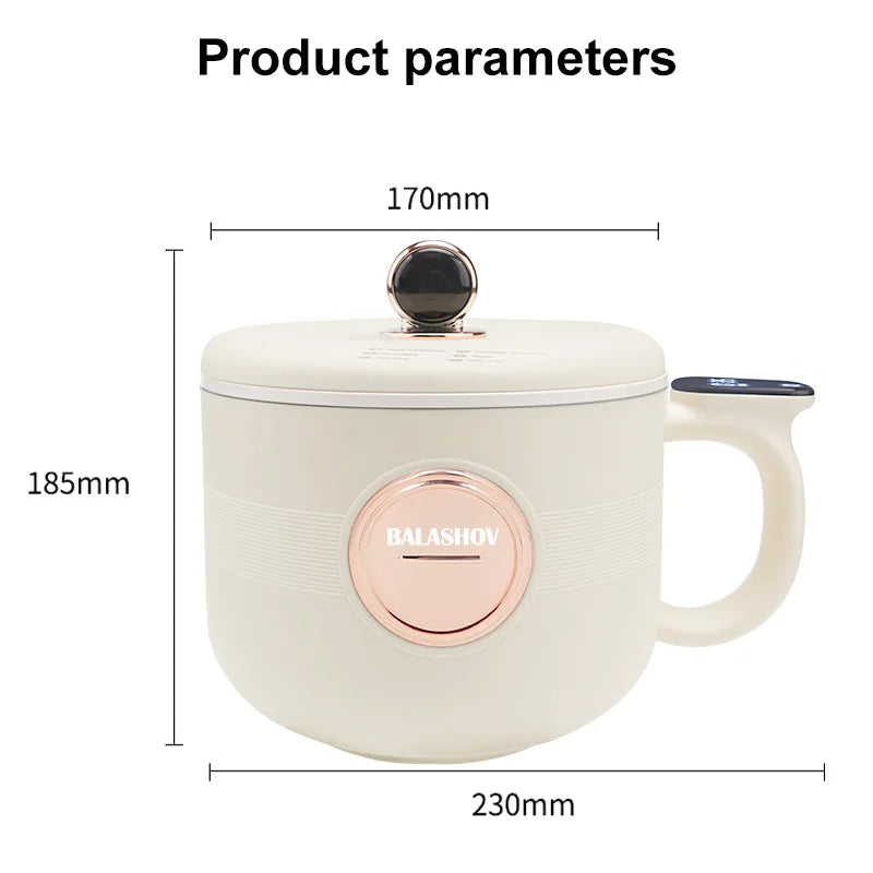 220V Multi Cookers Portable Electric Hot Pot 1.5L Household Non-stick Pan electric cooking pot for Ramen, Dumplings, Oatmeal