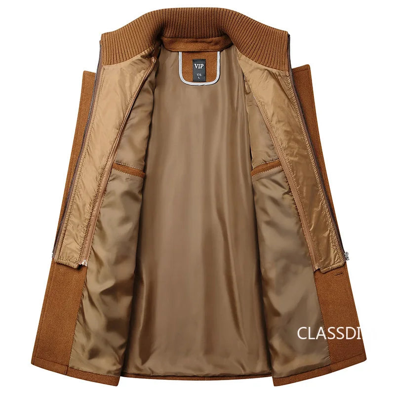 Men Winter Jackets Cashmere Overcoats Wool Blends Trench Coats High Quality New Winter Coats Male Business Casual Trench Coats