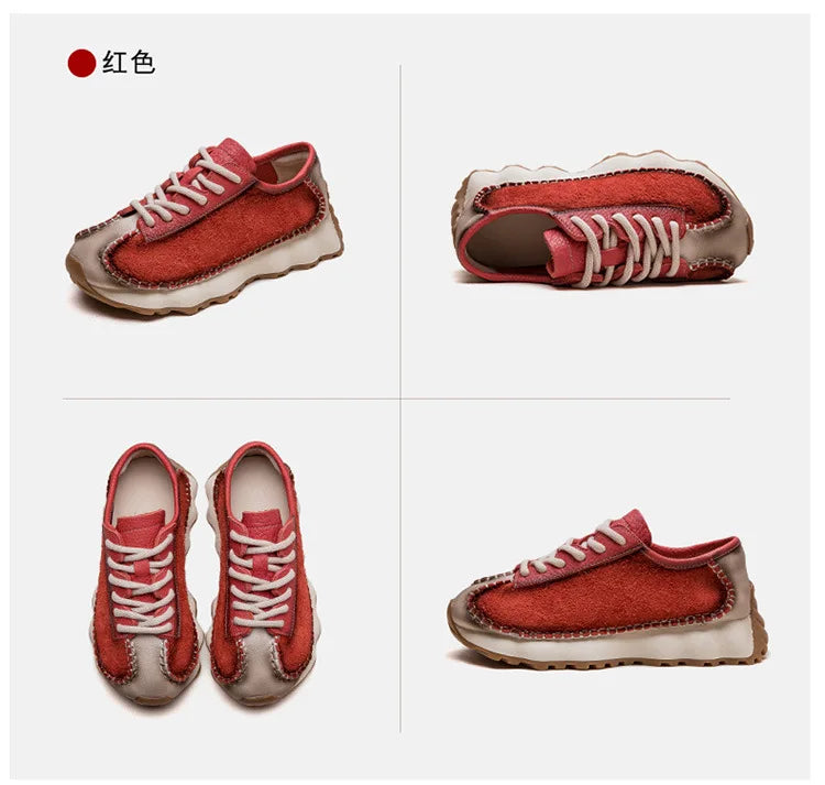 Koznoy 3cm Suede Cow Genuine Leather Mixed Color Preppy Girl Vulcanize Platform Wedge Summer Ladies Spring Autumn Comfy Fashion