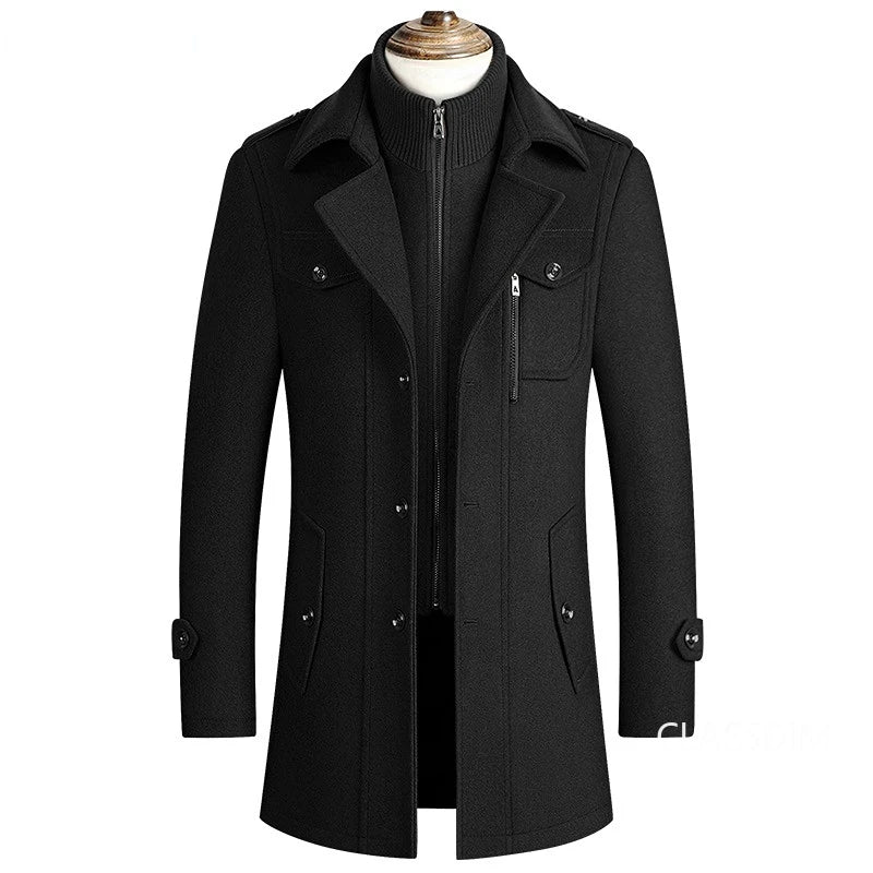 Men Winter Jackets Cashmere Overcoats Wool Blends Trench Coats High Quality New Winter Coats Male Business Casual Trench Coats