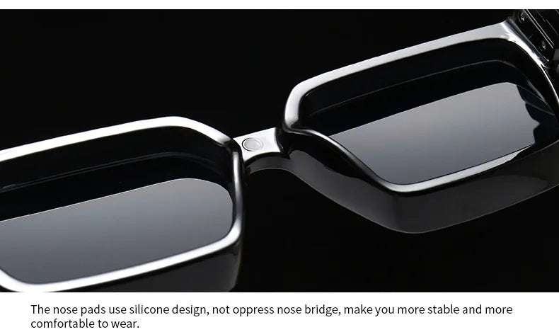 2024 Brand Rectangle Sunglasses Women Men Shades Retro Square Black Sun Glasses Eyewear Trendy Punk Eyeglasses For Male UV400