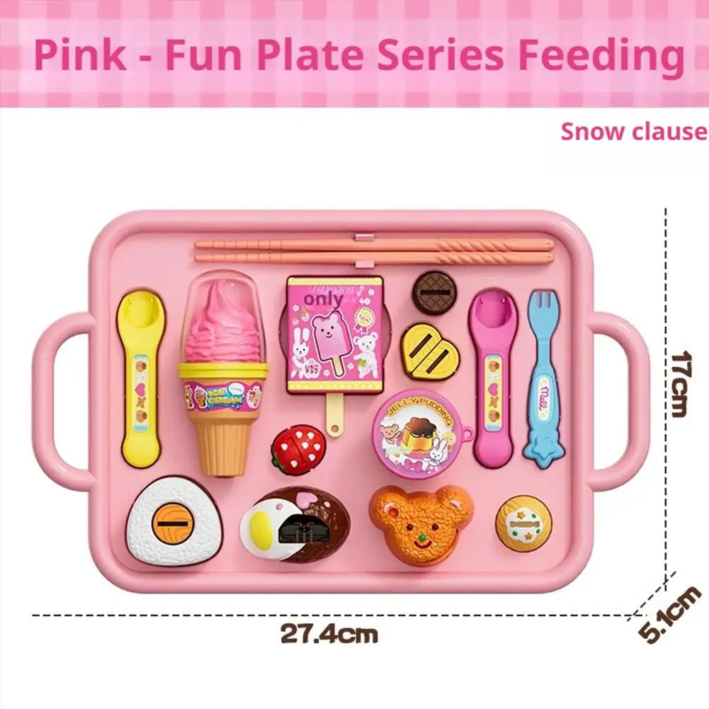 NEW Food Feeding Pudding Feeding Ice Cream Toy Set Early Education Food Platter Role Play Fun Children Girl Play House Toys Gift