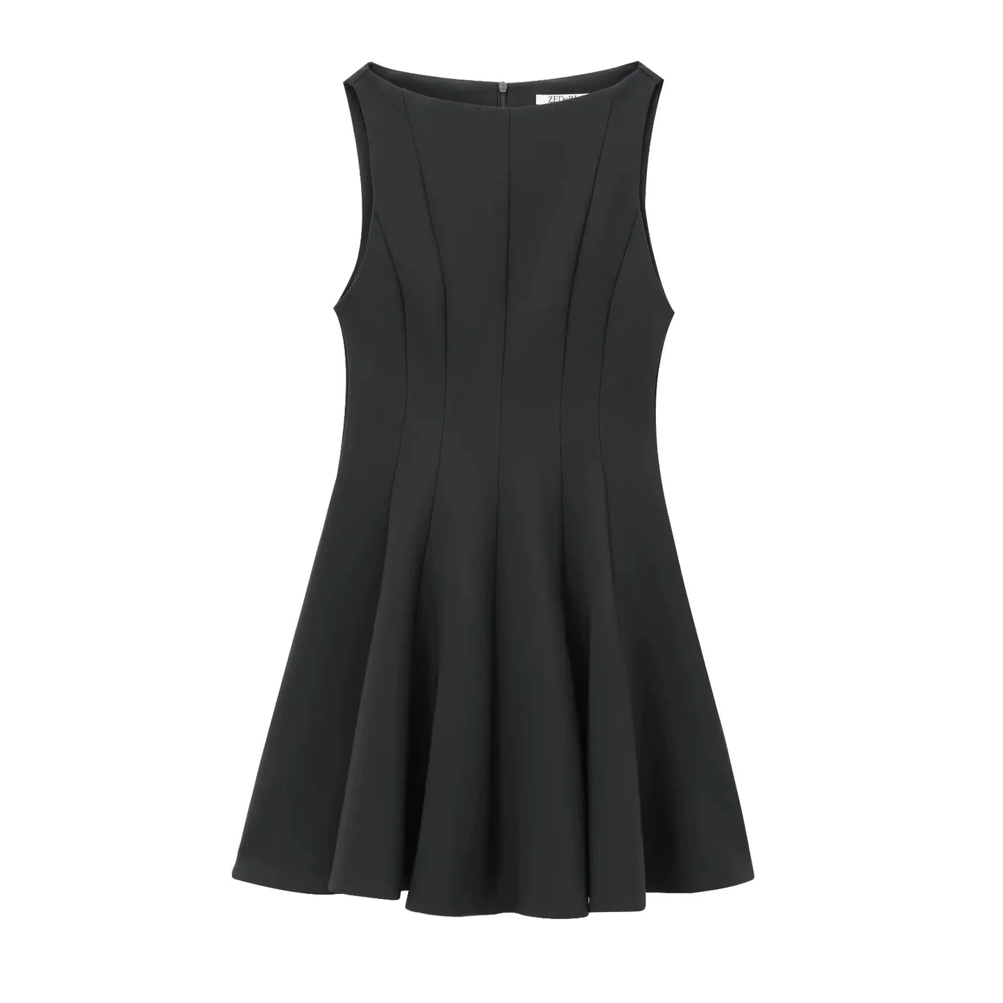 KONDALA Vintage Casual Chic  Women Dress Solid Sleeveless O-Neck Zipper Mini Dress New Fashion 2025 Spring Summer Female Dress