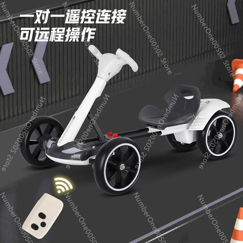 Children's electric kart electric four-wheeler foldable adults can sit in a portable children's car