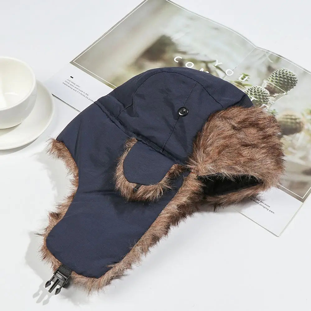 Warm Trapper Earflap Winter Cap Russian Ushanka Ski Hat Winter Hats