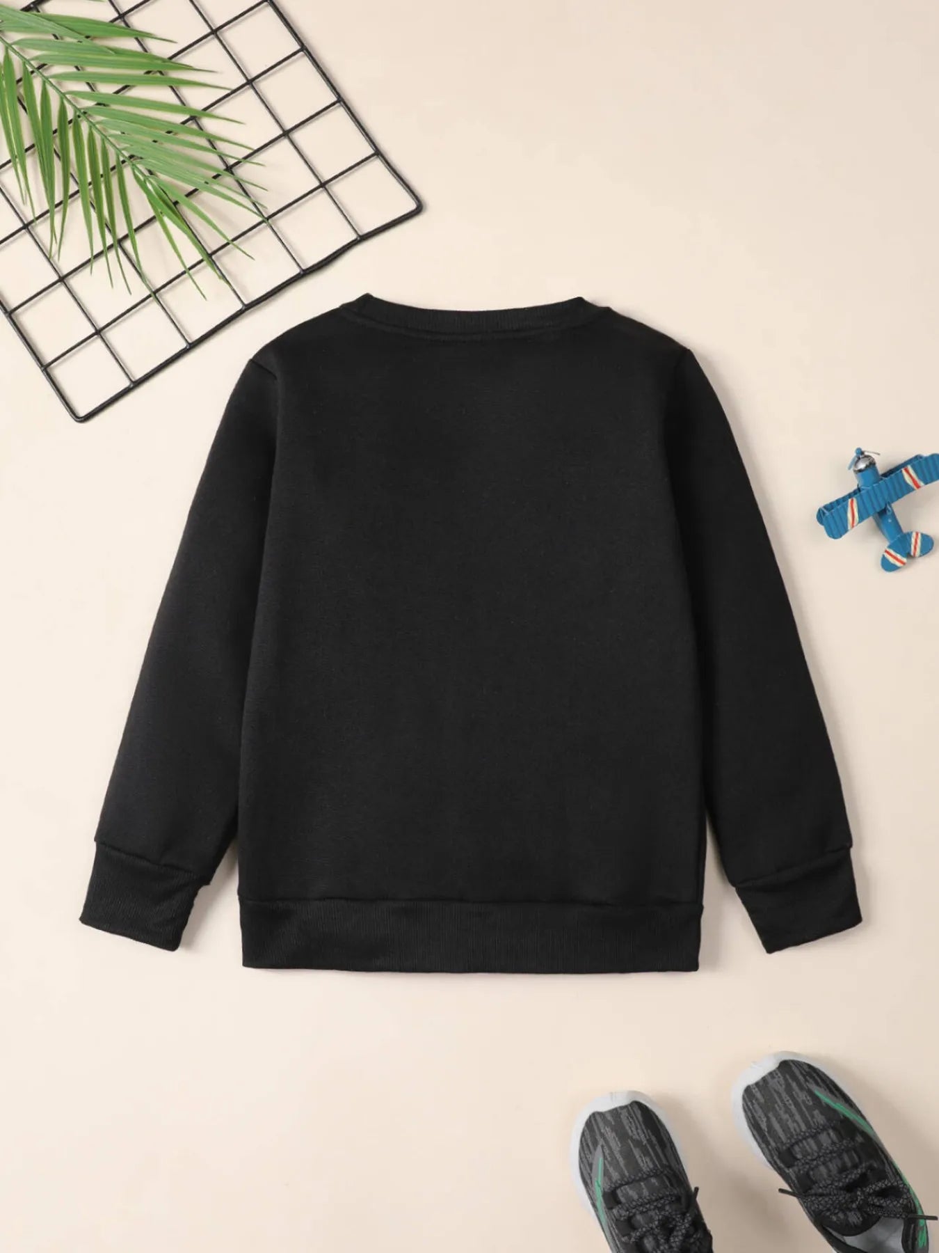 New fashionable children's casual creewneck sweatshirt, 3D printed zipper bear pattern, daily wear, soft texture, simple