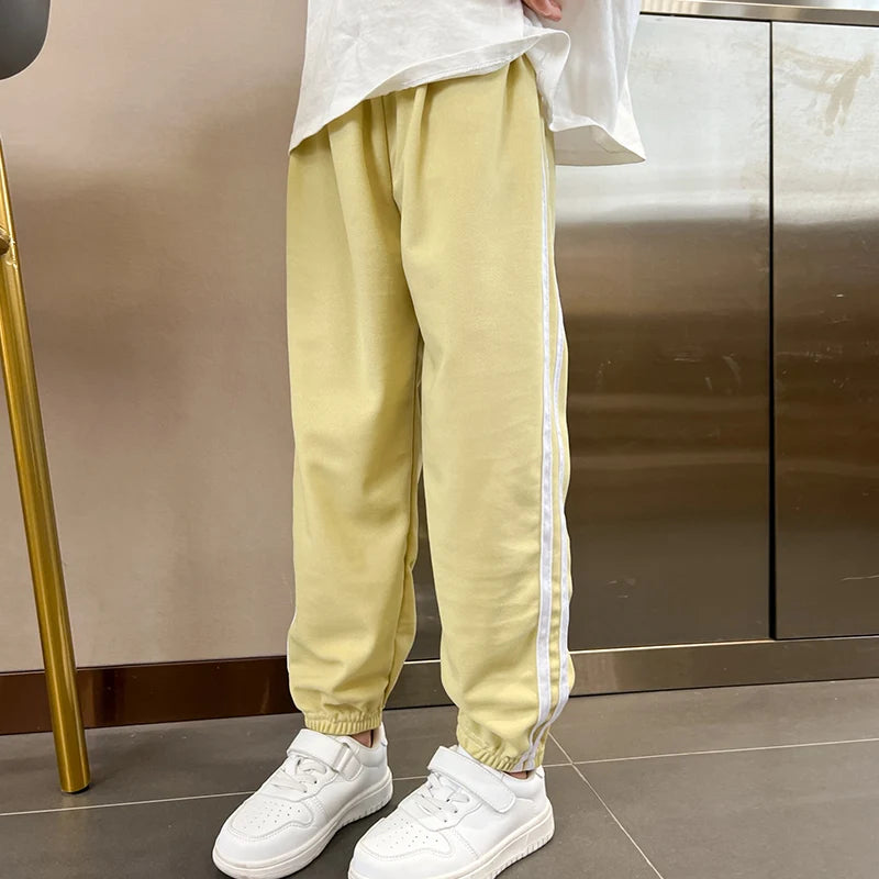 1/3 Pieces Children's summer solid color basic sports pants boys casual Joker elastic waist girl sweet and lovely mosquito pants