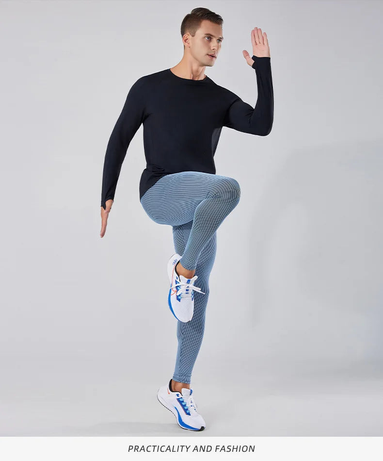 Men's Quick-Dry Breathable Long Sleeve T-Shirt Spring Autumn Thin Workout Top Outdoor Fitness Running Training Thumbhole Cuffs