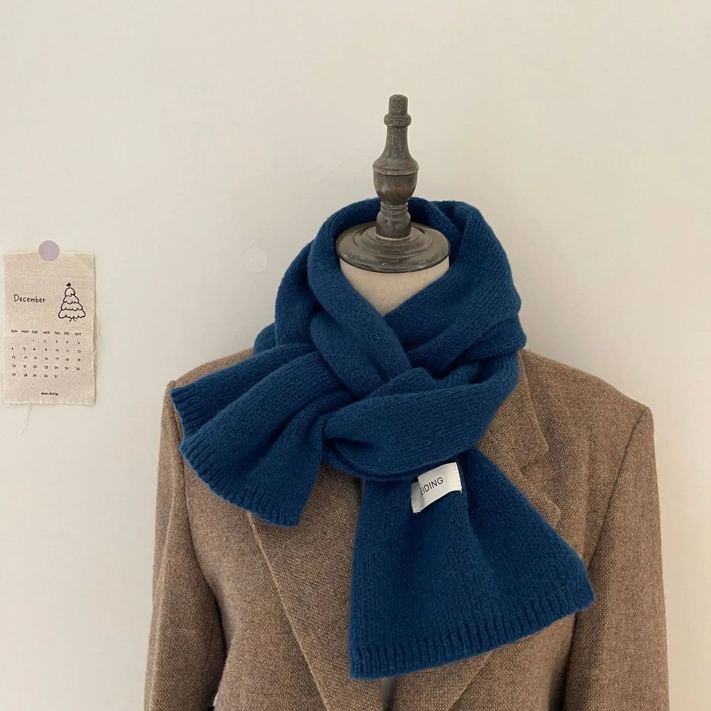 High Quality 100% Wool Scarf Men Women Winter Autumn Solid Color Couple Muffler Simple Warm Versatile Knitted Scarf Male Female