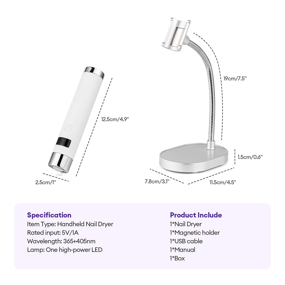 Auto-Sensing UV Nail Dryer Handheld Nail Lamp UV Light Nail Lamp Dryer Nail Curing All Gel Polish Manicure Lamp Nail Art Tool