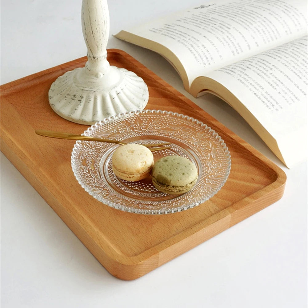 Glass Dinner Plates Washable Reusable Dessert Snack Plate For Party