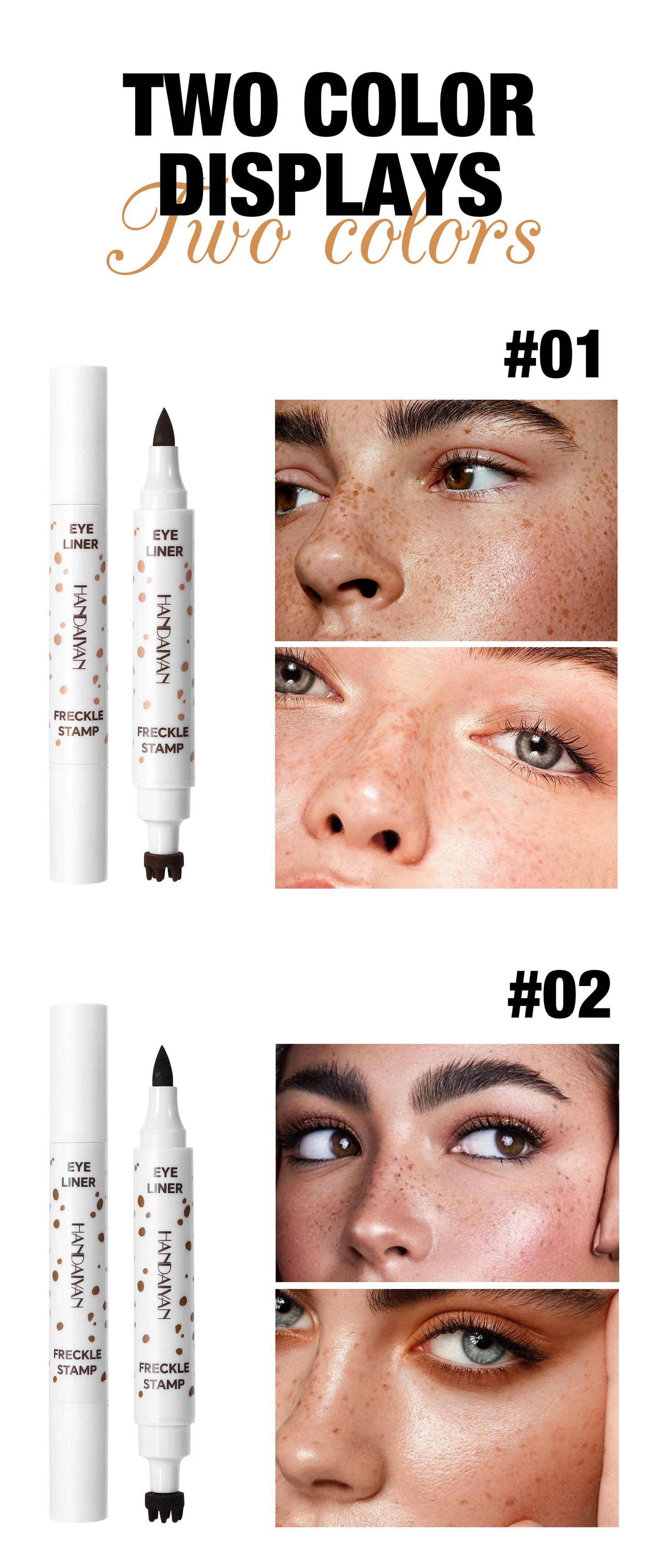 Double Head Concealer Pen Waterproof Long Lasting Freckle Stamp Eyeliner Quick Dry Natural Cover Pencil Life Like Makeup