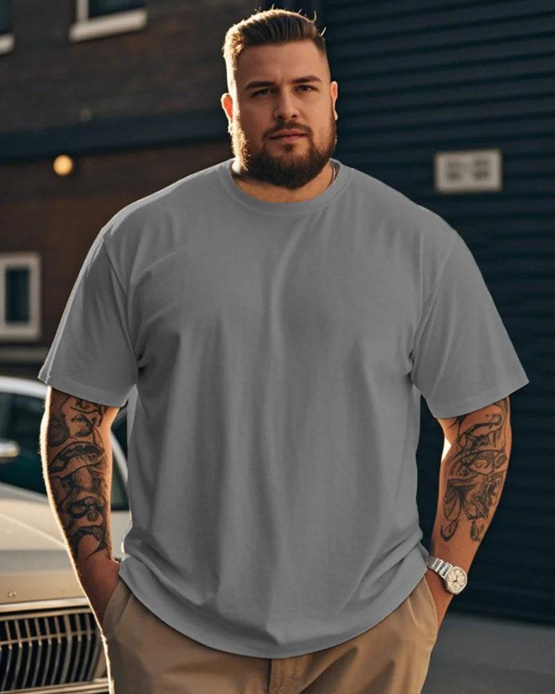S-9XL plus-size men's T-shirt, solid color T-shirt, oversized T shirt