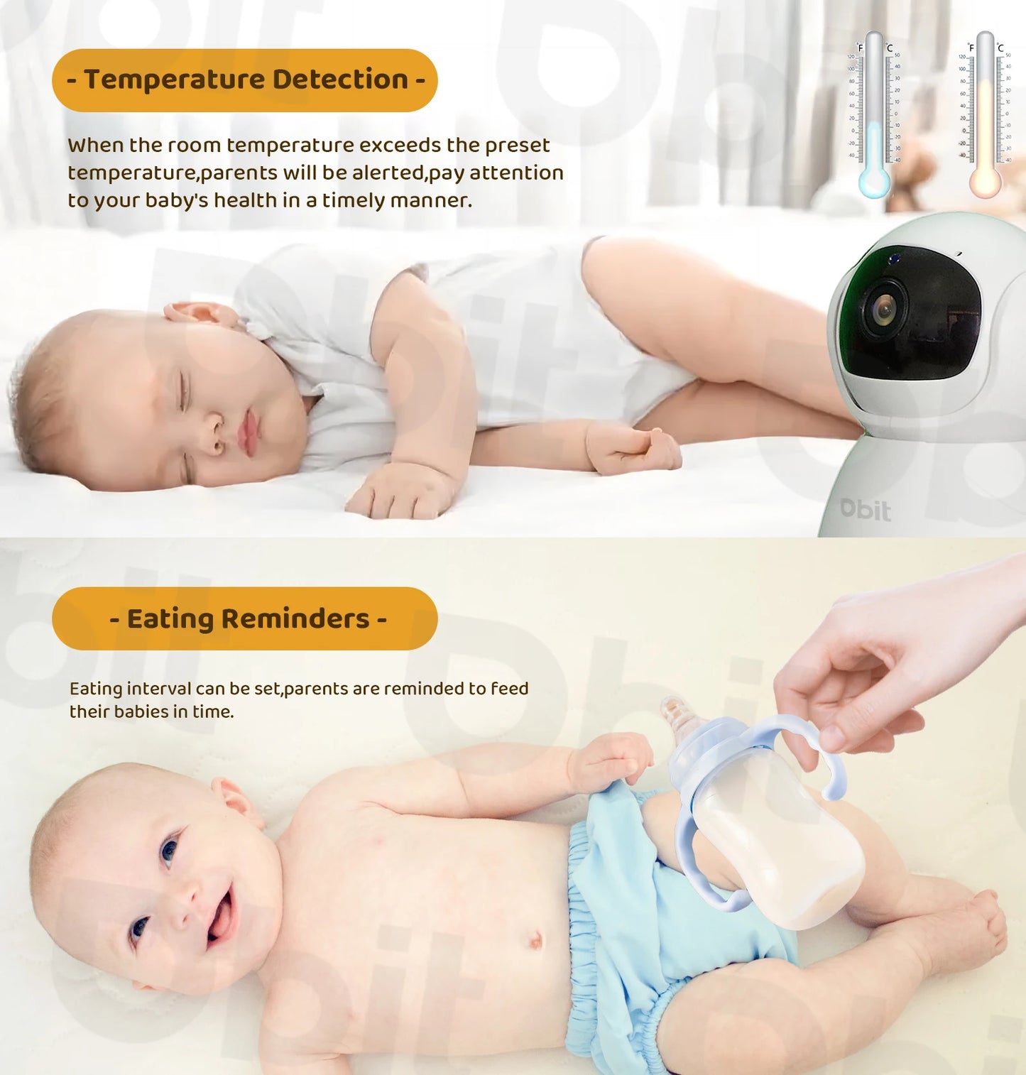 DBIT Baby Monitor Scurity Potection Cmera for Kids 5"IPS Screen 5000mAh Battery Night Vision 2-Way Audio Video Child Camera